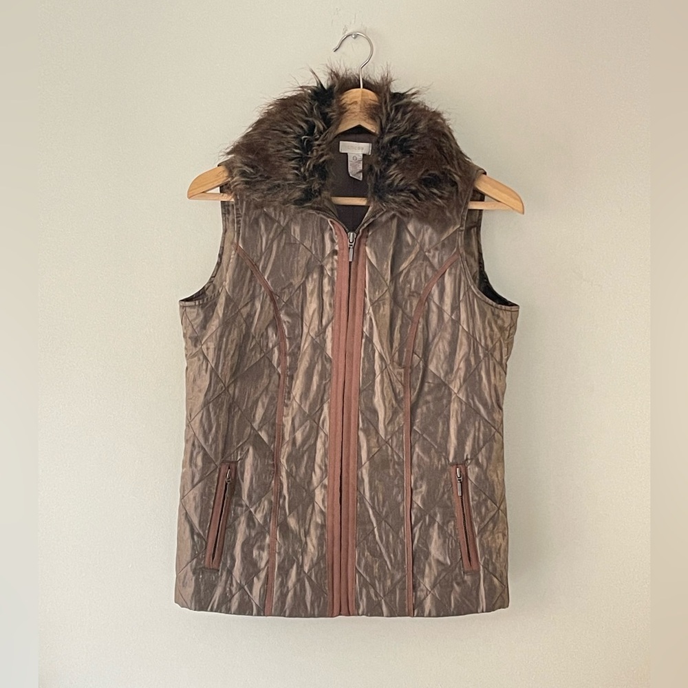 Chico's Quilted Shine Vest